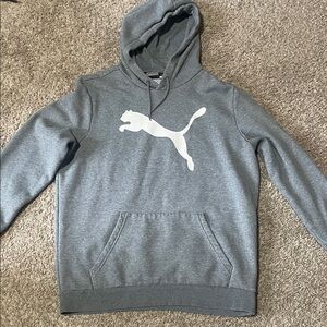 Puma Men's Gray Hoodie with Logo